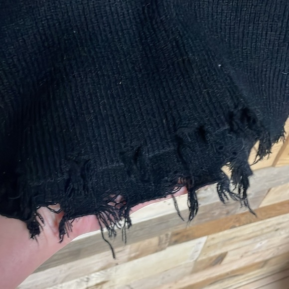 Maurice’s size large black cold shoulder destress sweater - Picture 4 of 8